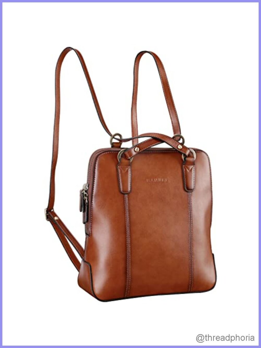 Vintage Handcrafted Leather Convertible Backpack Purse with Anti-Theft Design